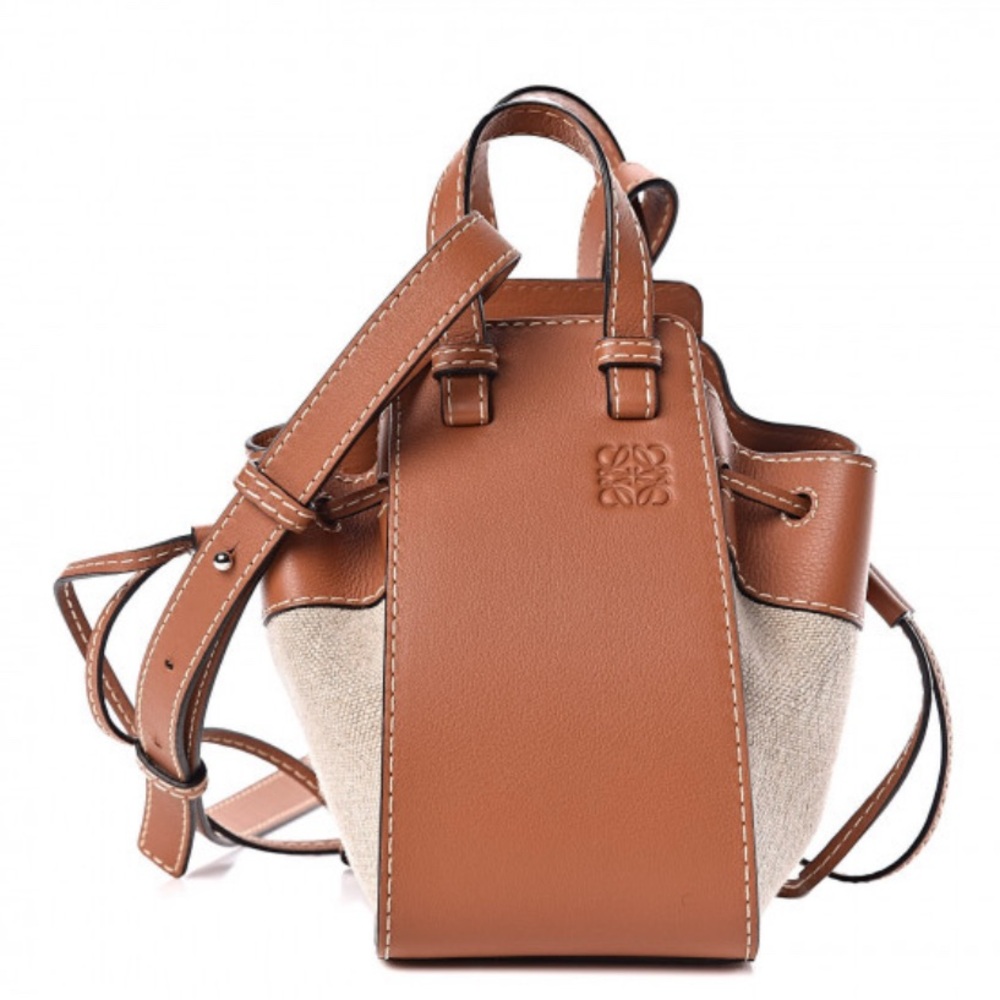 Authentic Loewe Mini Canvas Hammock Bag